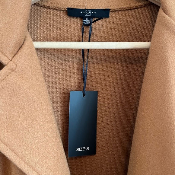 NWT long belted coat lightweight - Picture 3 of 8